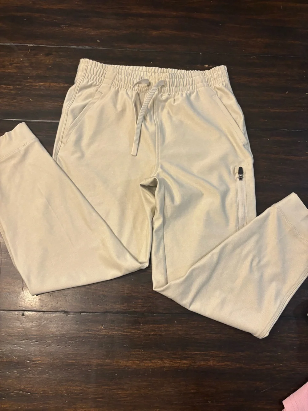 Bundle of 2 Old Navy Light Beige Kids Jogger Pants with Pockets boys size 8/med